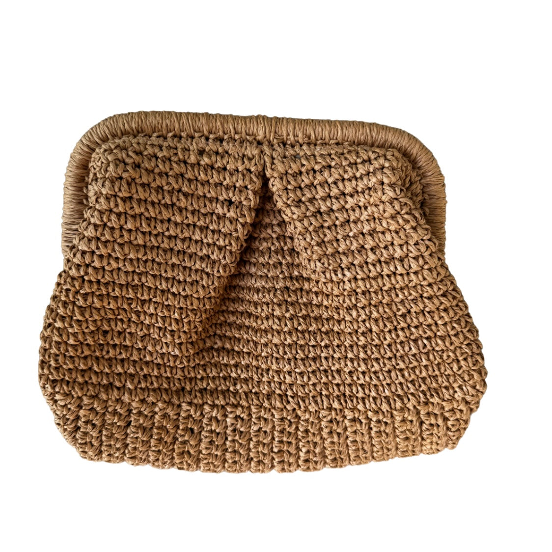 Raffia Cloud Dumpling Clutch