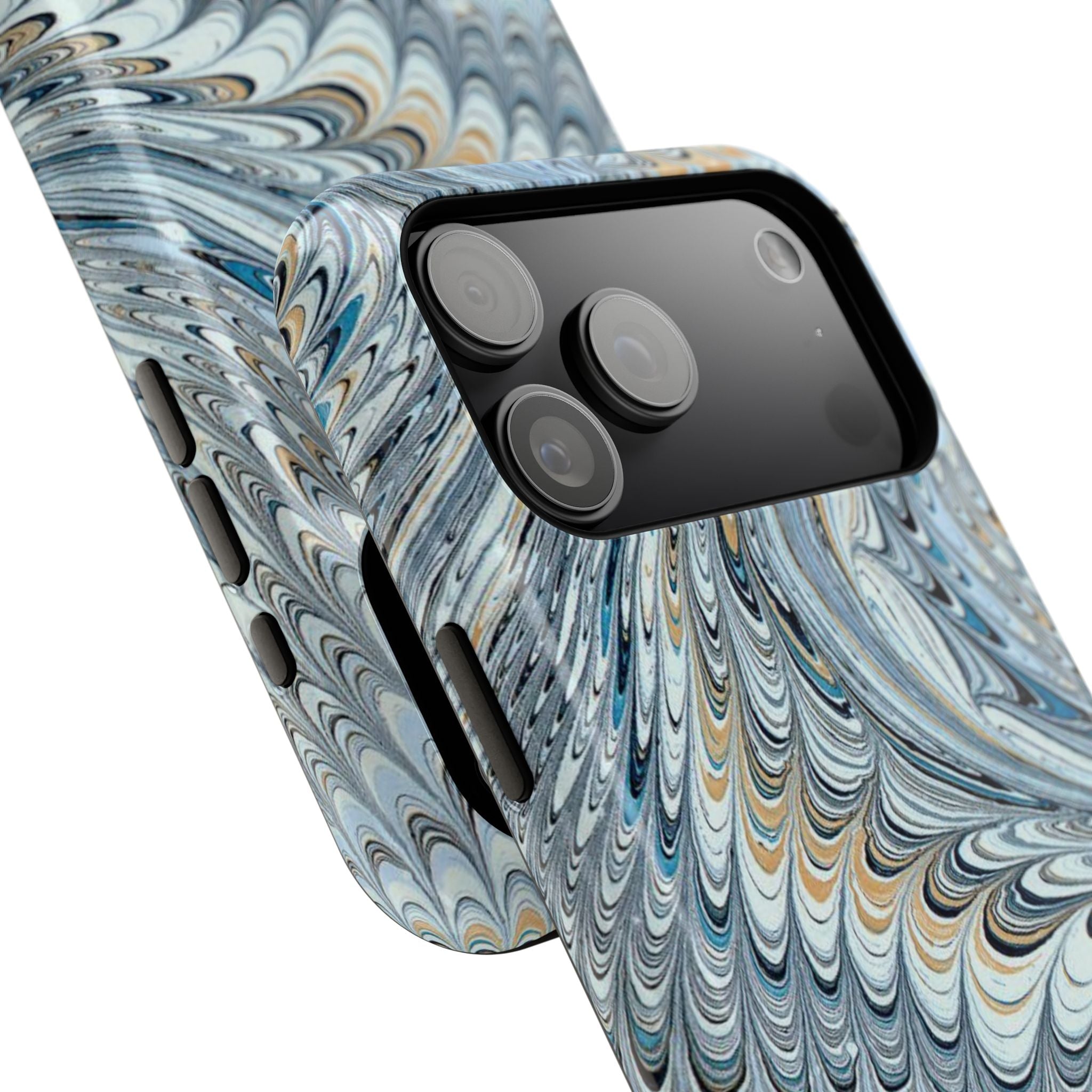 Light Blue Marbled Swirl - Dual Layer Phone Case