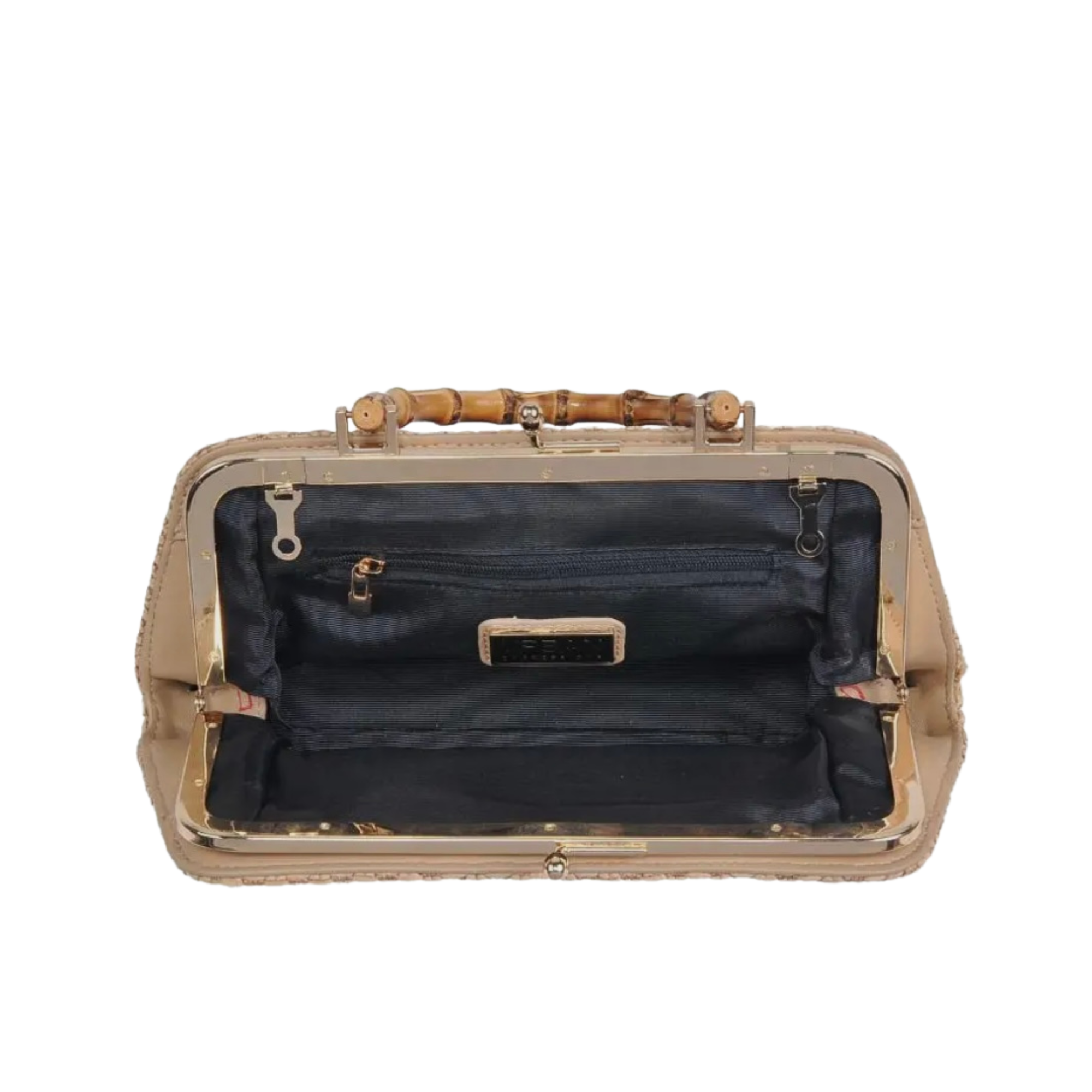 Natural Raffia Tillie Bamboo Handle Clutch Bag