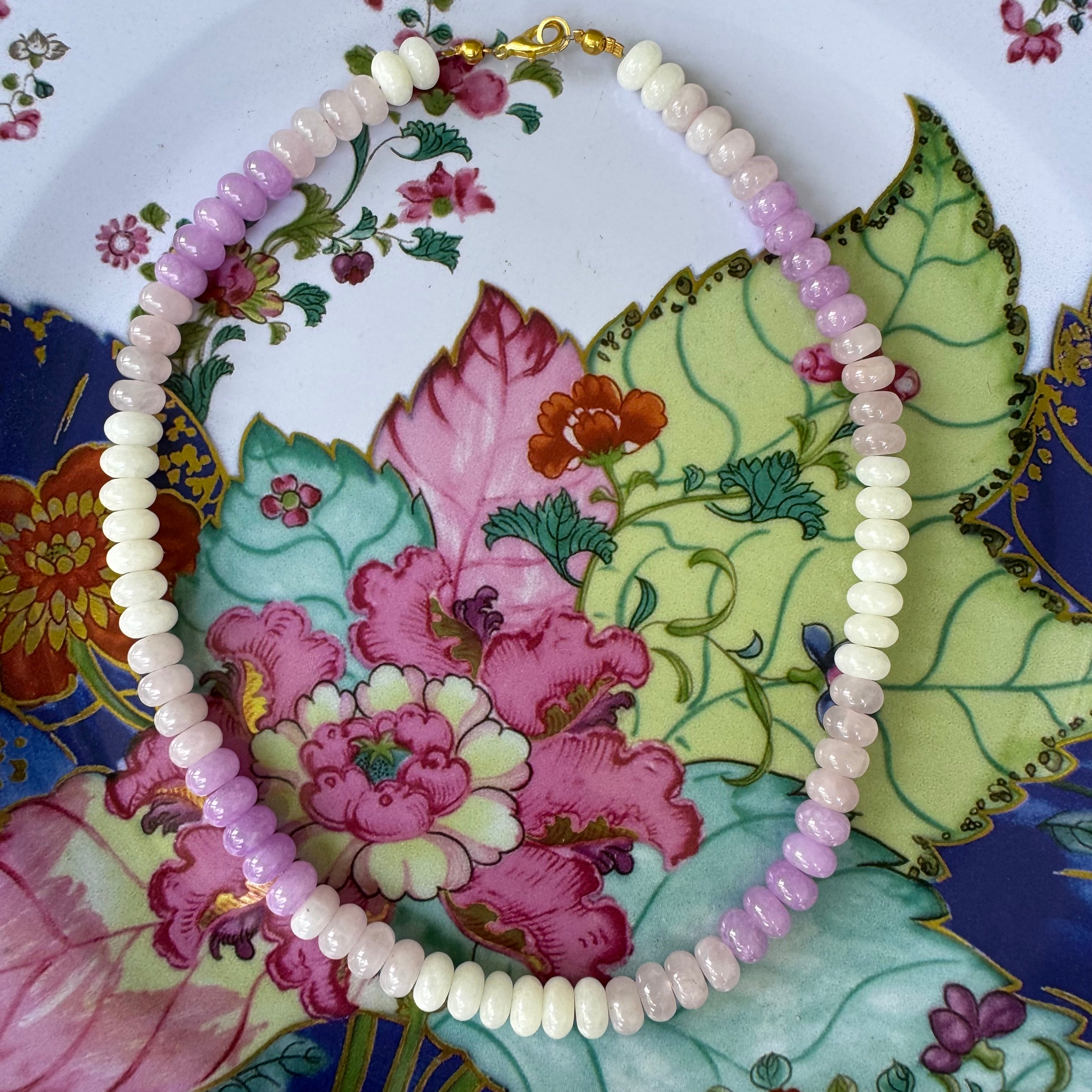 Lavender Ivory Gemstone Necklace