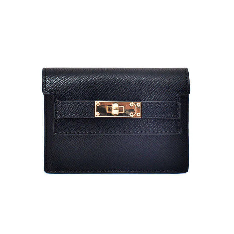 Kelly Leather Wallet - Accordion Card Holder (Black)