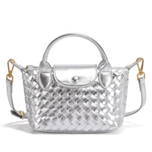 Load image into Gallery viewer, Silver Quilted Rowan Crossbody (Small)