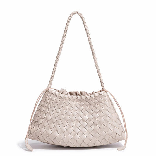 Iris Cream White Woven Tote