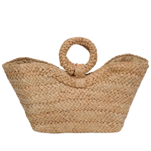 Load image into Gallery viewer, Ring Handle Straw Tote