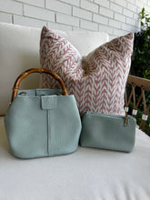 Load image into Gallery viewer, Sutton Petite Bamboo Bucket/Crossbody - Light Blue