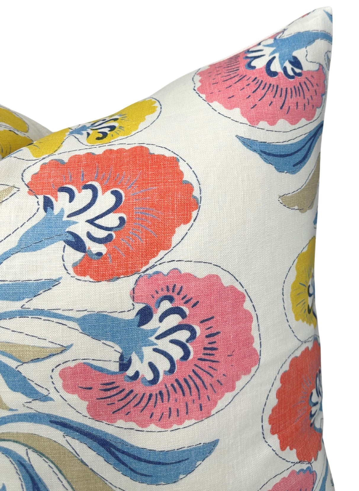 Tybee Tree Pillow Cover in Coral + Yellow, Thibaut Pillows