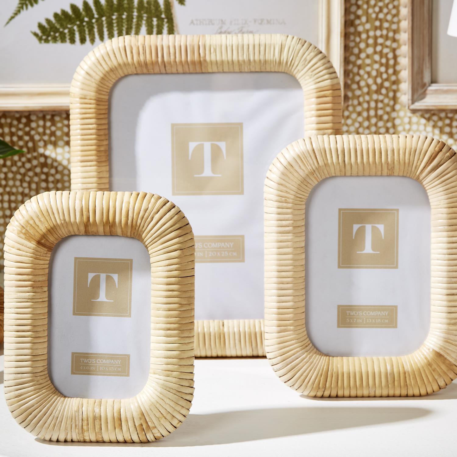 Woven Rattan Photo Frames (Two Sizes)
