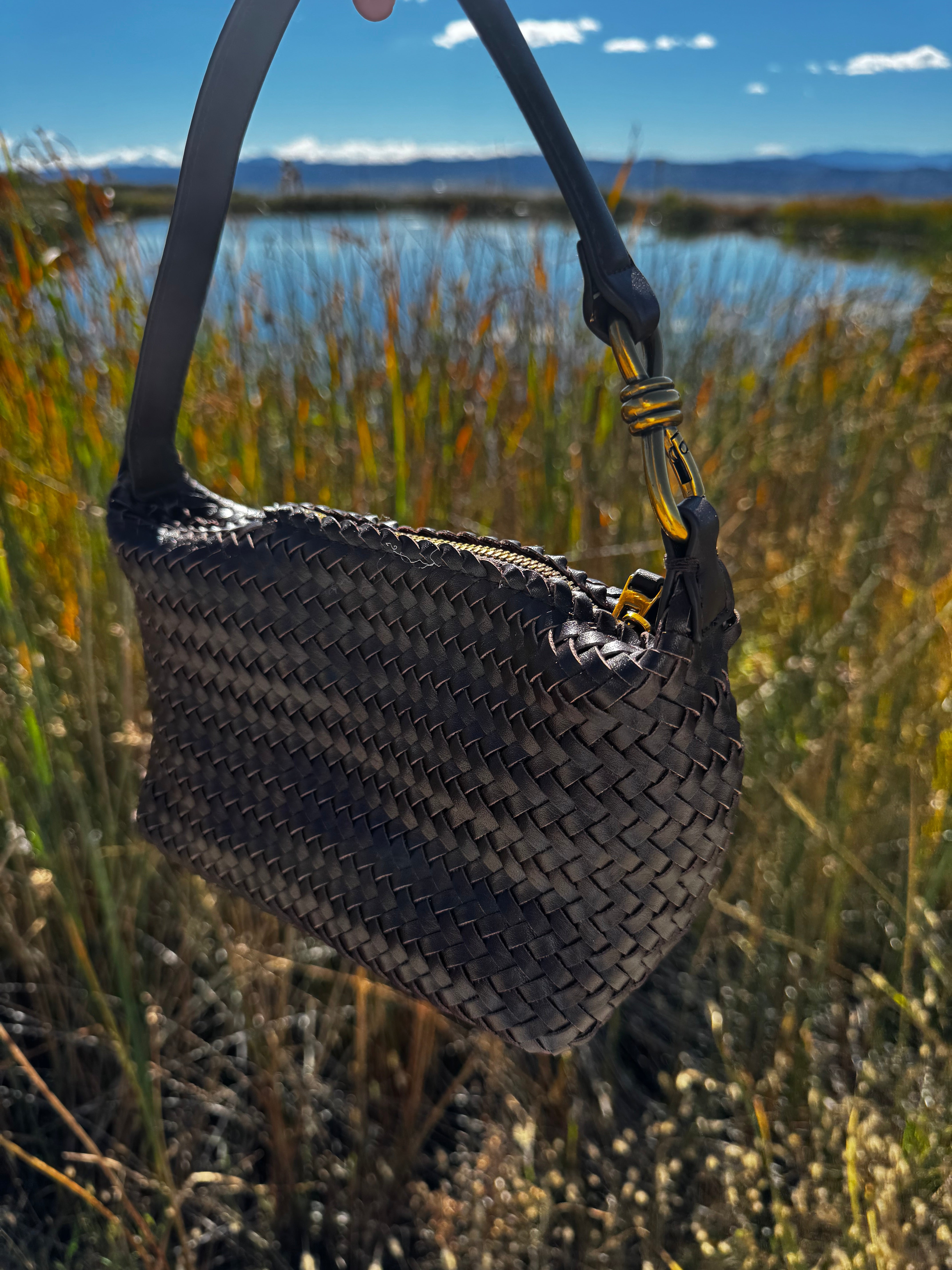 Infiniti Woven Coffee Shoulder Bag