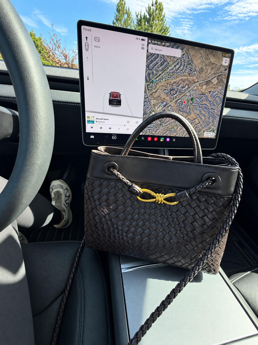 Infiniti Woven Coffee Crossbody