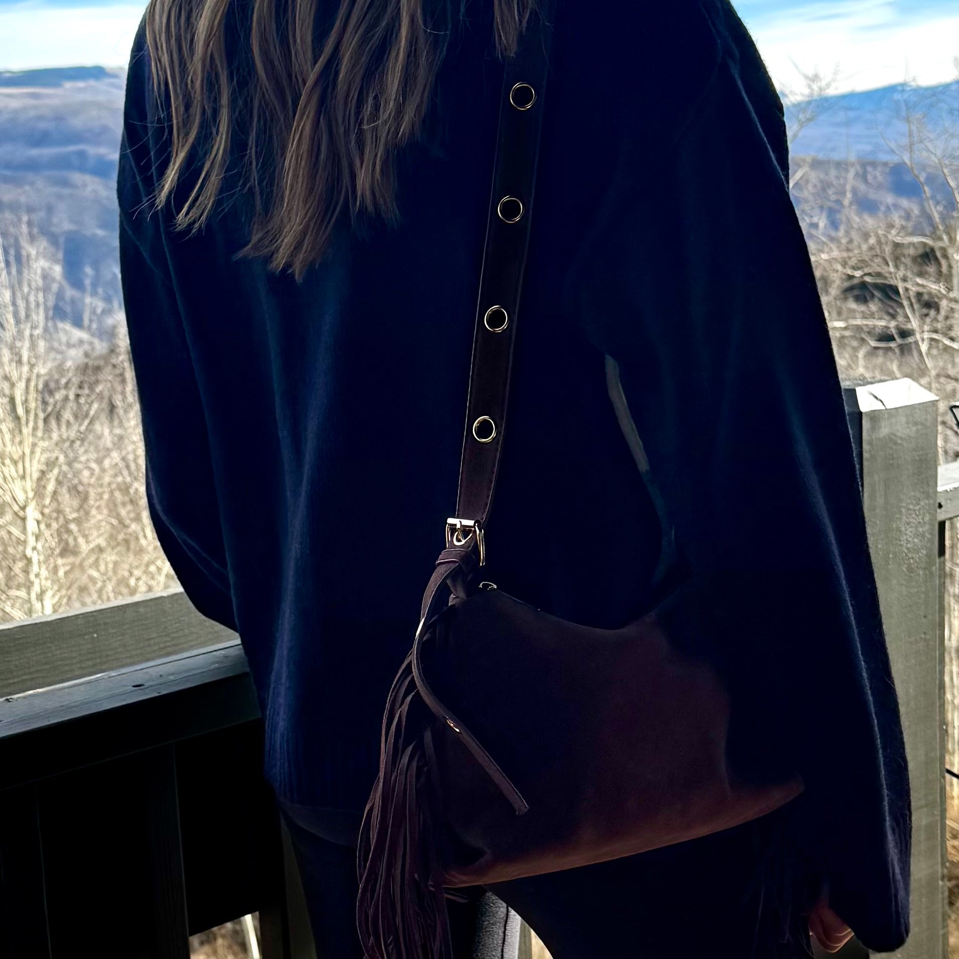 Haven Fringe Suede Shoulder Bag