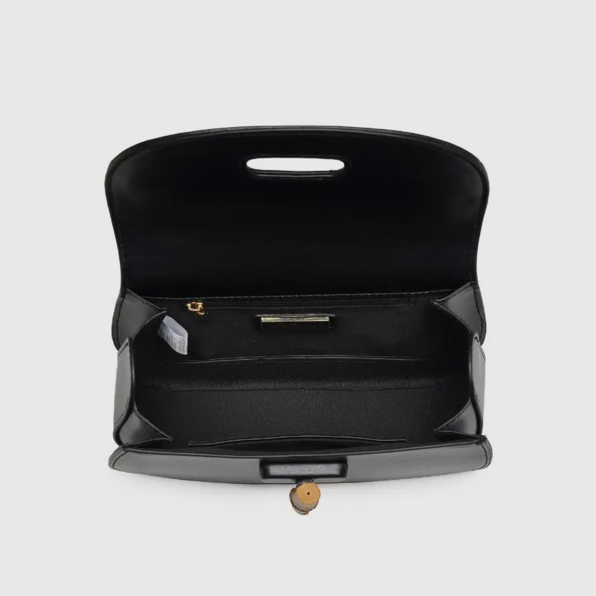 Harper Black Bamboo Handle Crossbody/Clutch