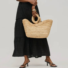 Load image into Gallery viewer, Ring Handle Straw Tote