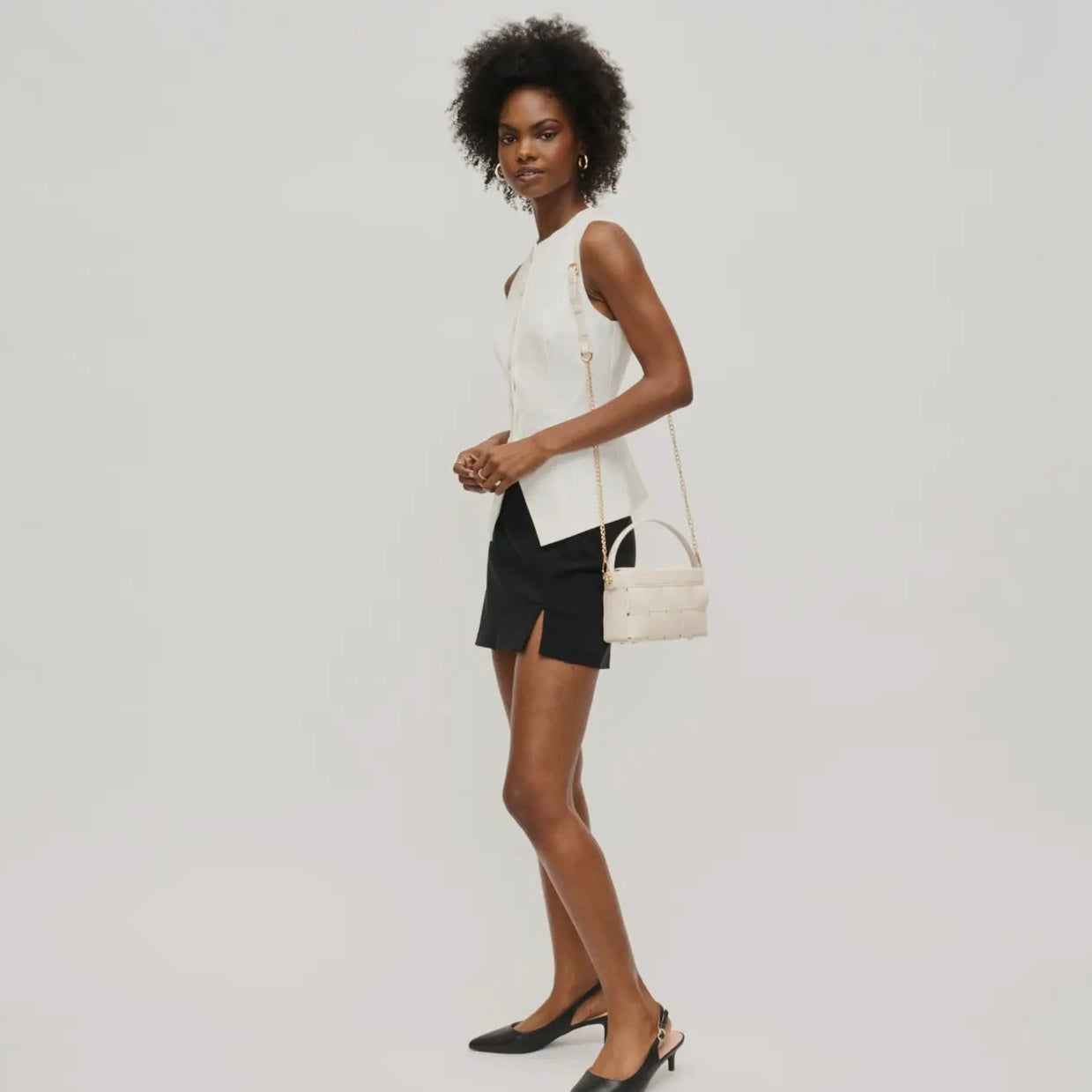 Alice Woven Crossbody/Handle Clutch Ivory