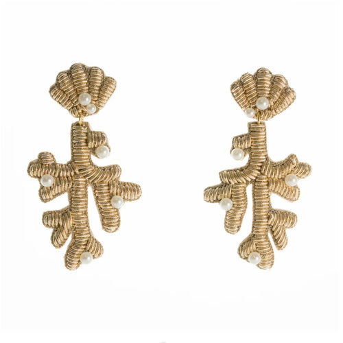 Gold Capri Coral Earrings