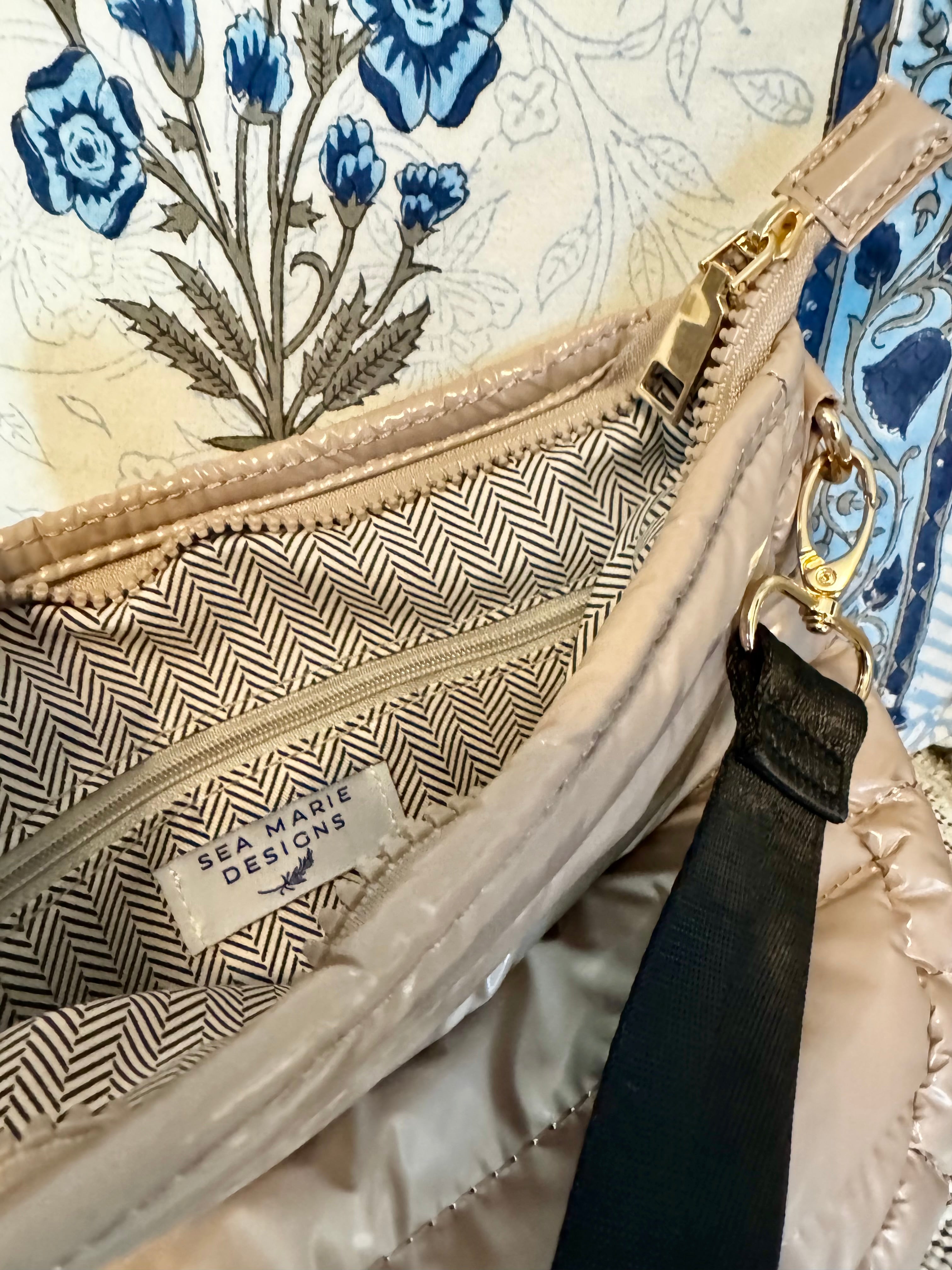 Champagne Puffer Crossbody