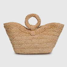 Load image into Gallery viewer, Ring Handle Straw Tote