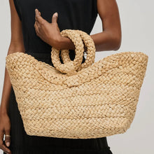 Load image into Gallery viewer, Ring Handle Straw Tote