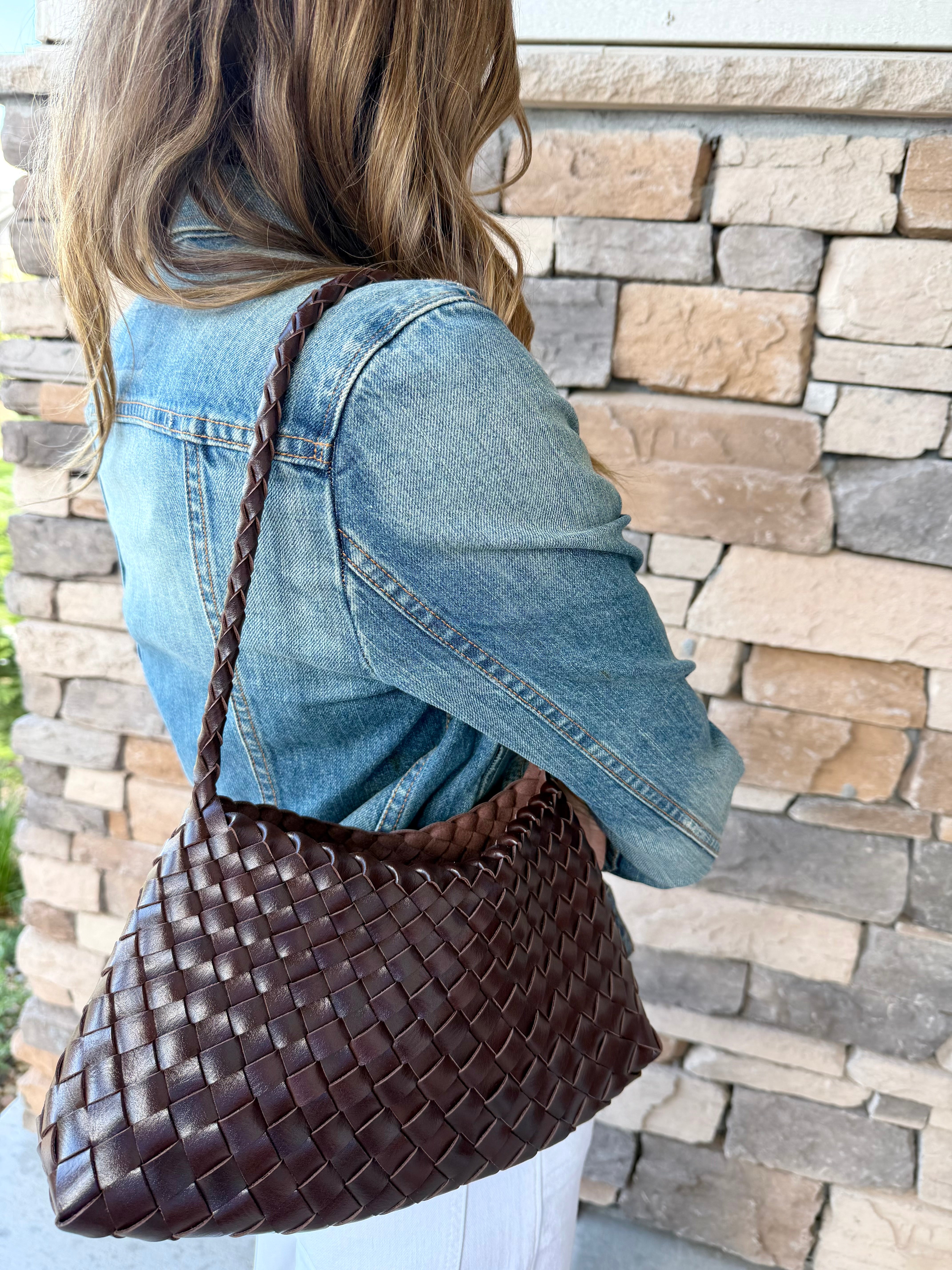 Iris Coffee Woven Tote
