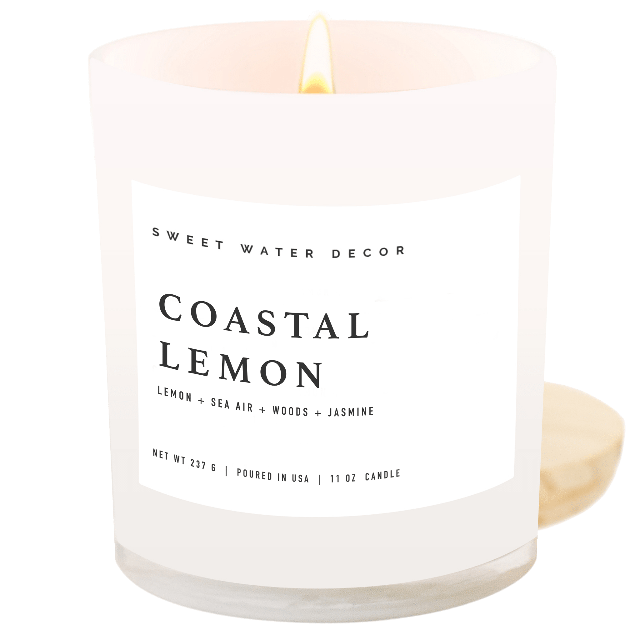 Coastal Lemon Soy Candle - White Jar - 11 oz