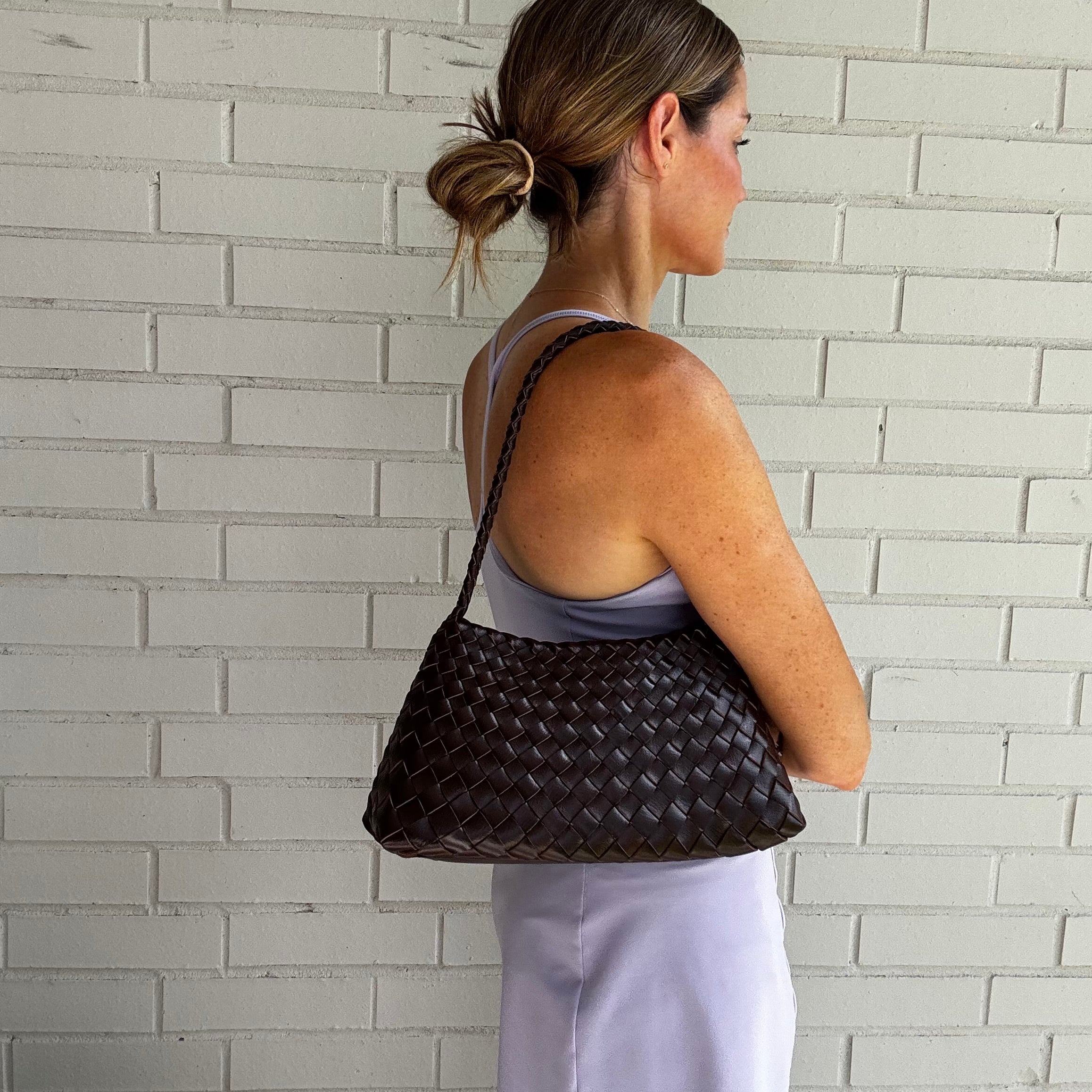 Iris Coffee Woven Tote