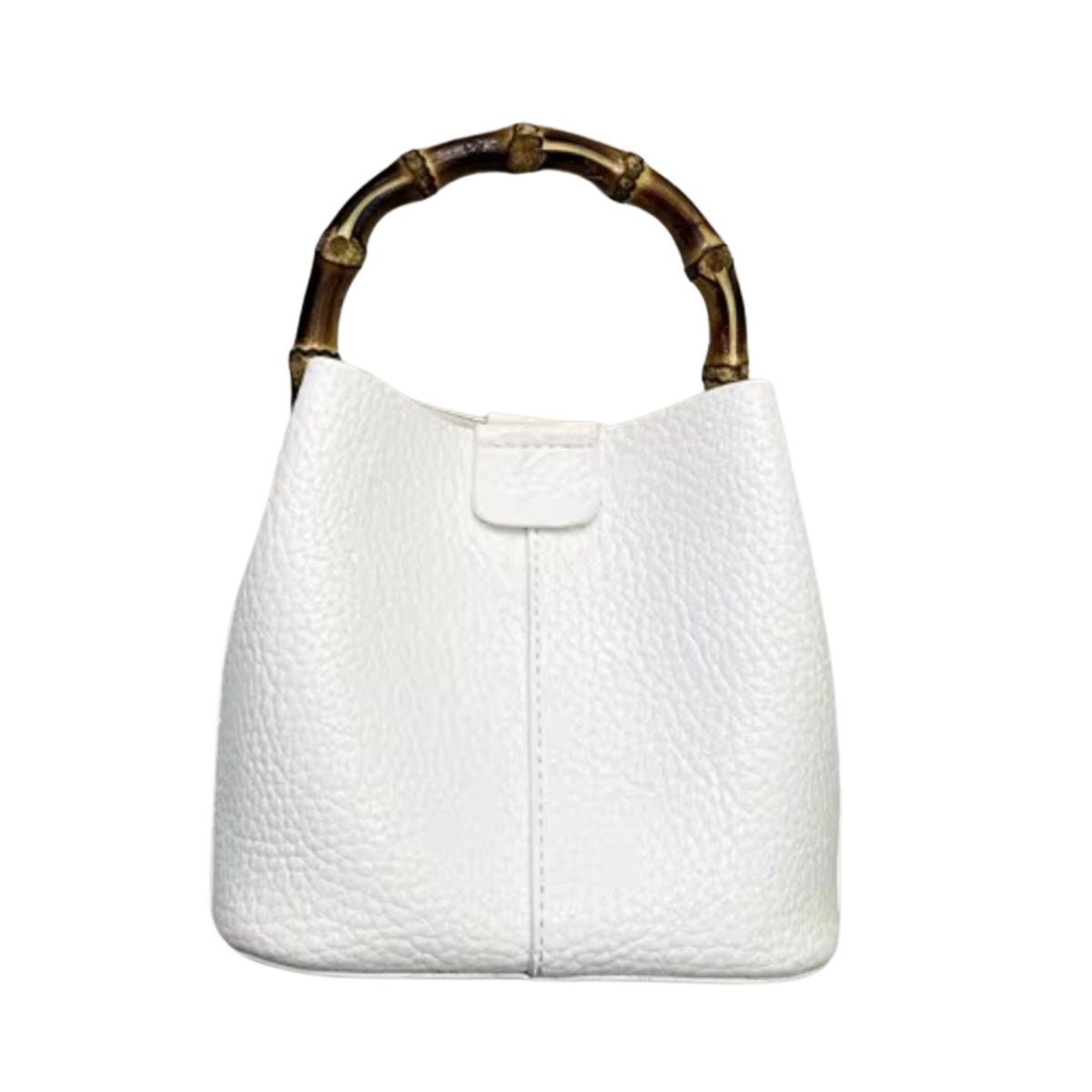 WHITE【beautifulpeople】busket bag S White Genuine Leather Bucket Bag, Leather Handbag, Shoulder