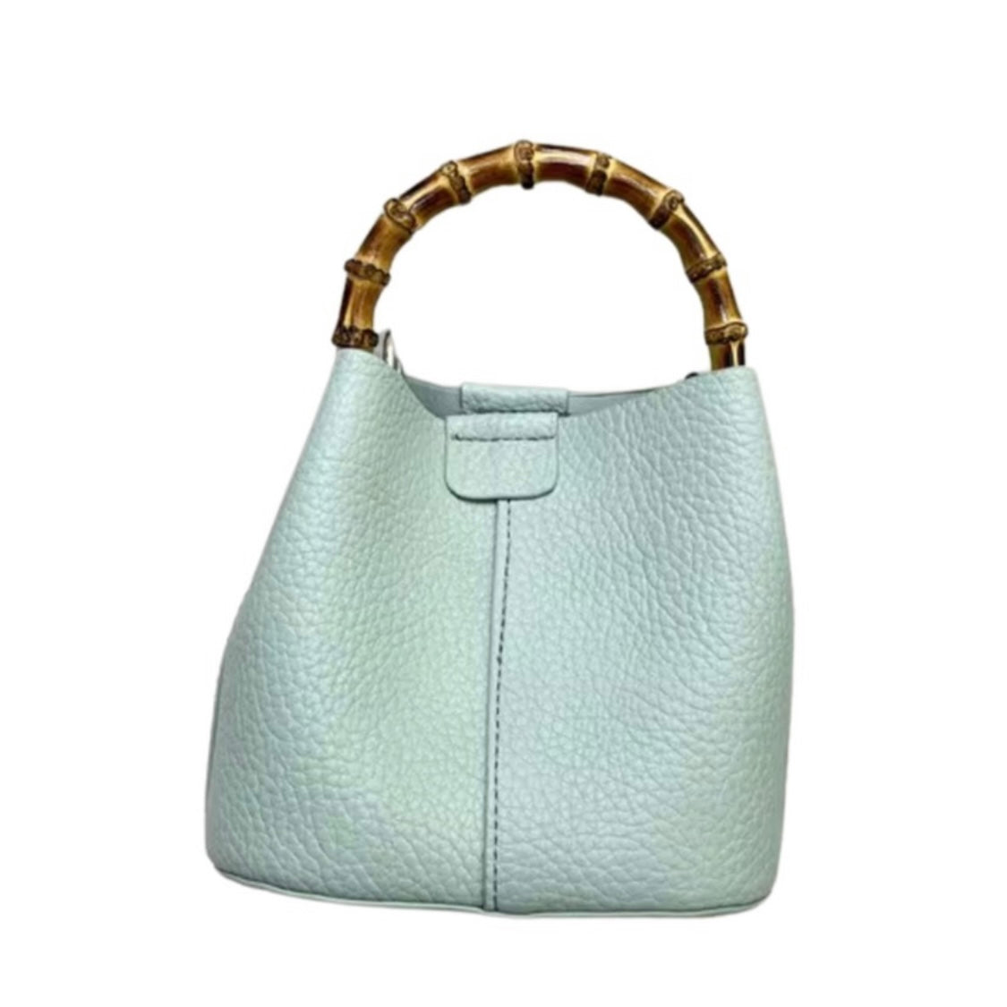 Sutton Petite Bamboo Bucket/Crossbody - Light Blue