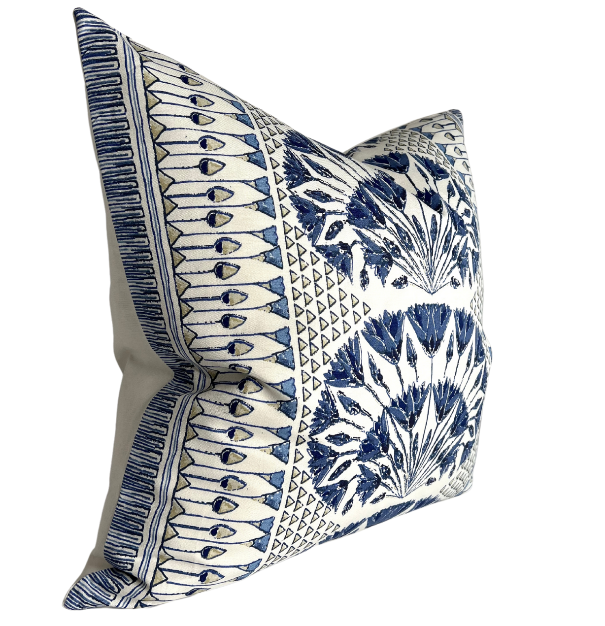 Cairo Pillow Cover in Blue and White, Thibaut Pillows