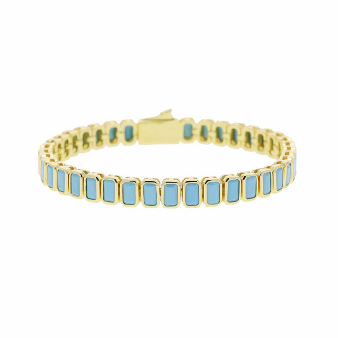 Turquoise Tile Tennis Bracelet