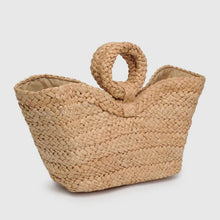 Load image into Gallery viewer, Ring Handle Straw Tote