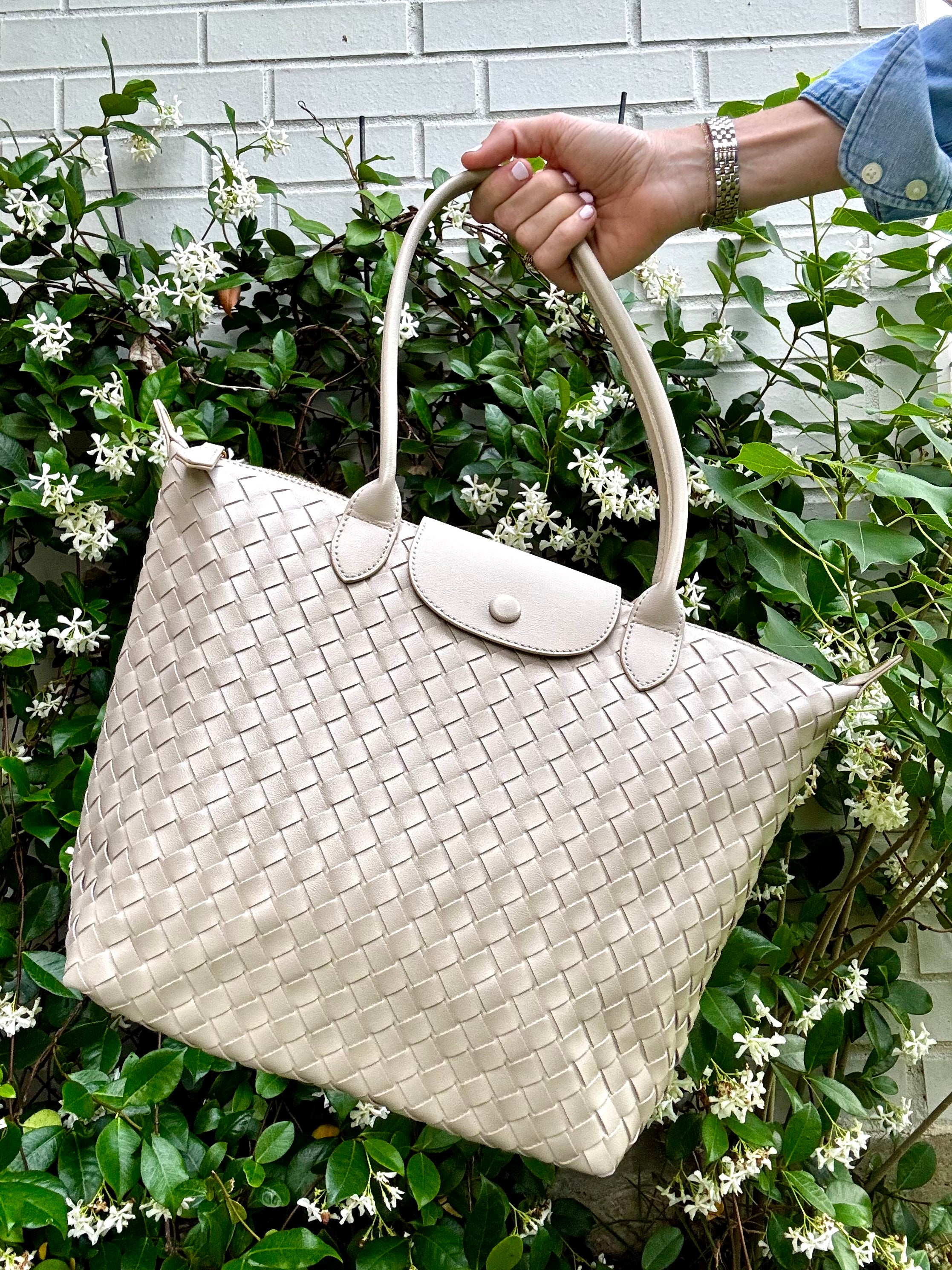 Ivory Quilted Rowan Crossbody (Large)