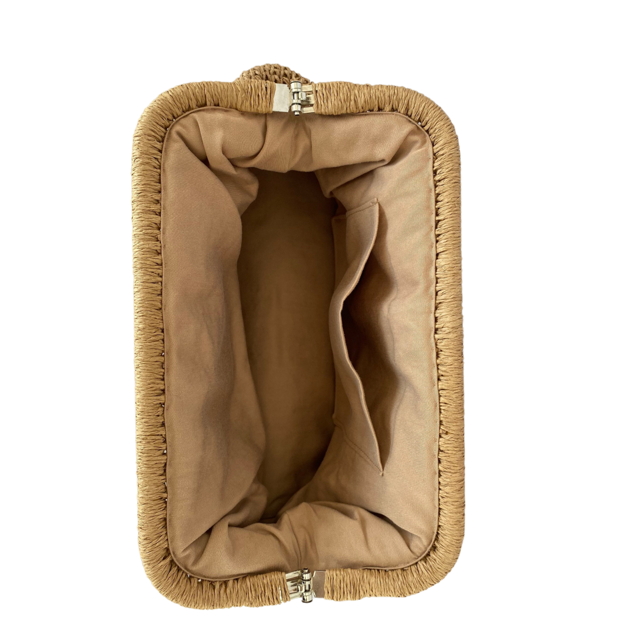 Raffia Cloud Dumpling Clutch