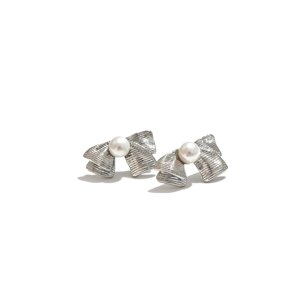 Kennedy Pearl Bow Silver Studs