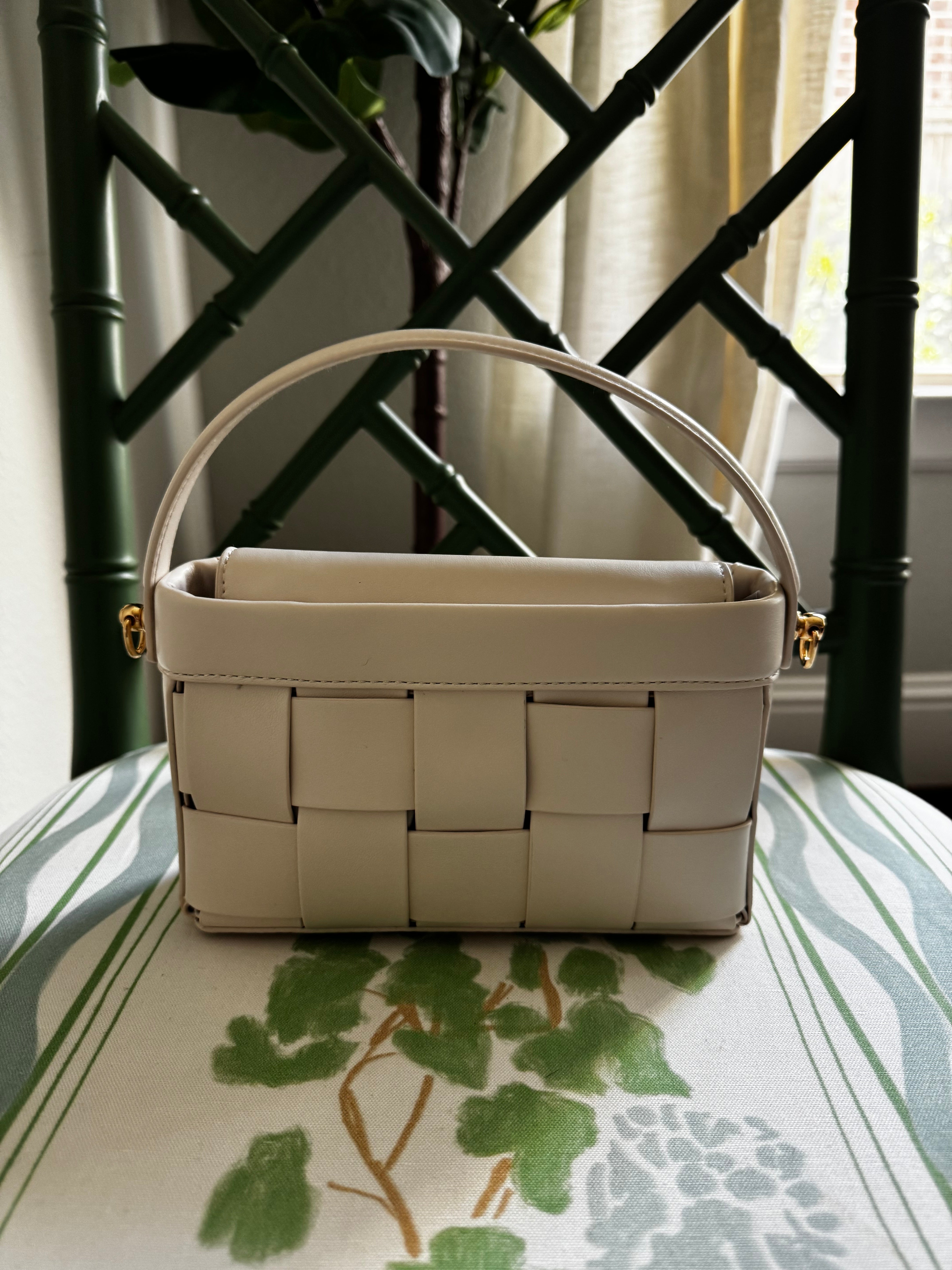 Alice Woven Crossbody/Handle Clutch Ivory