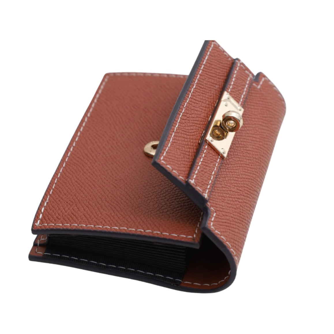 Kelly Card Holder - Brown (Accordion Style - Genuine Leather)