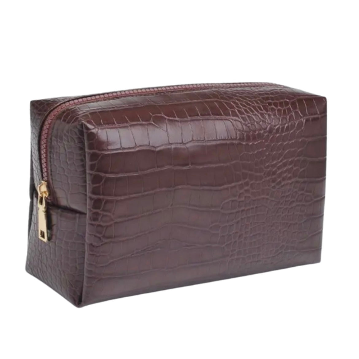 Croc Cosmetic Case - Chocolate Brown