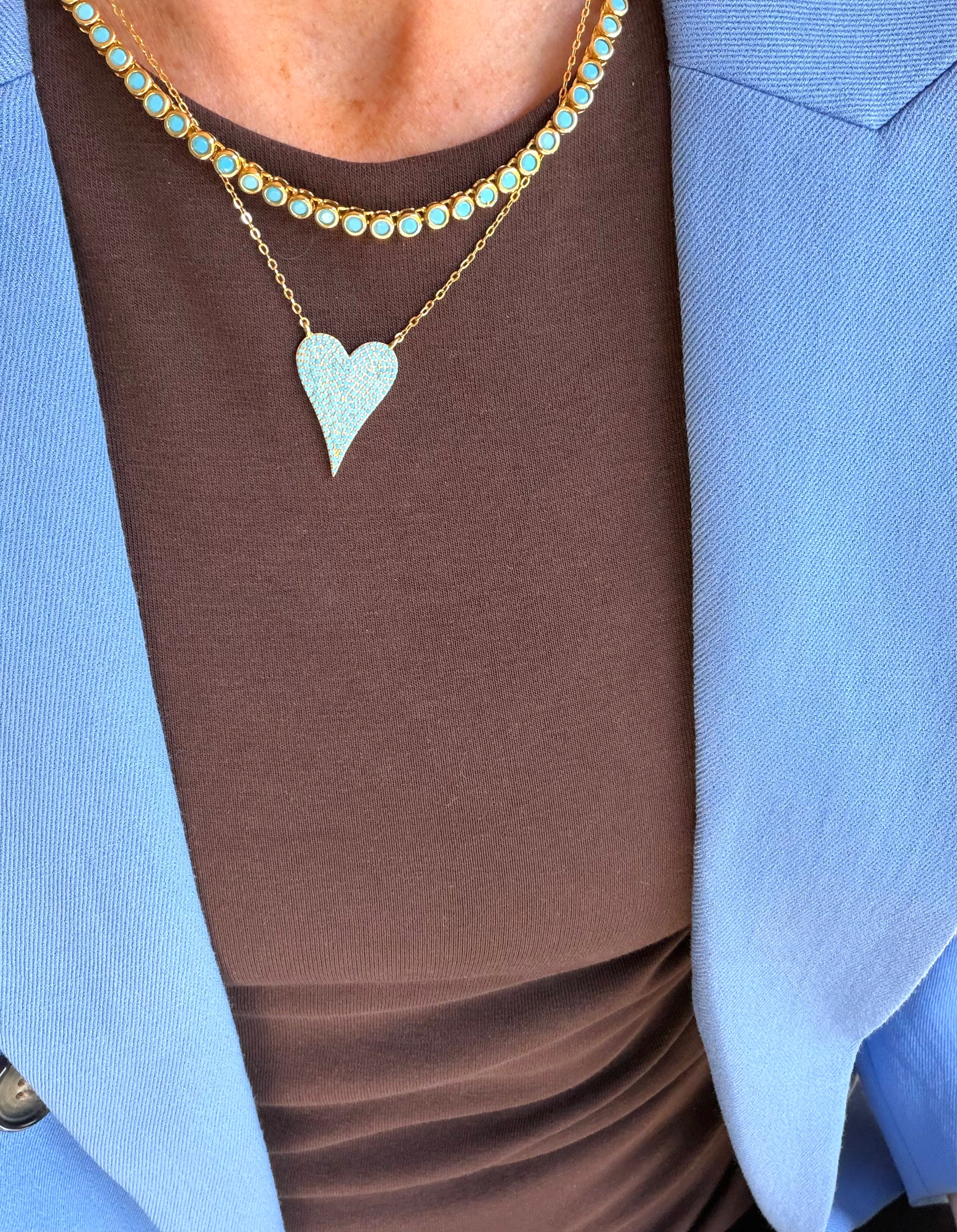Large Turquoise Heart Necklace