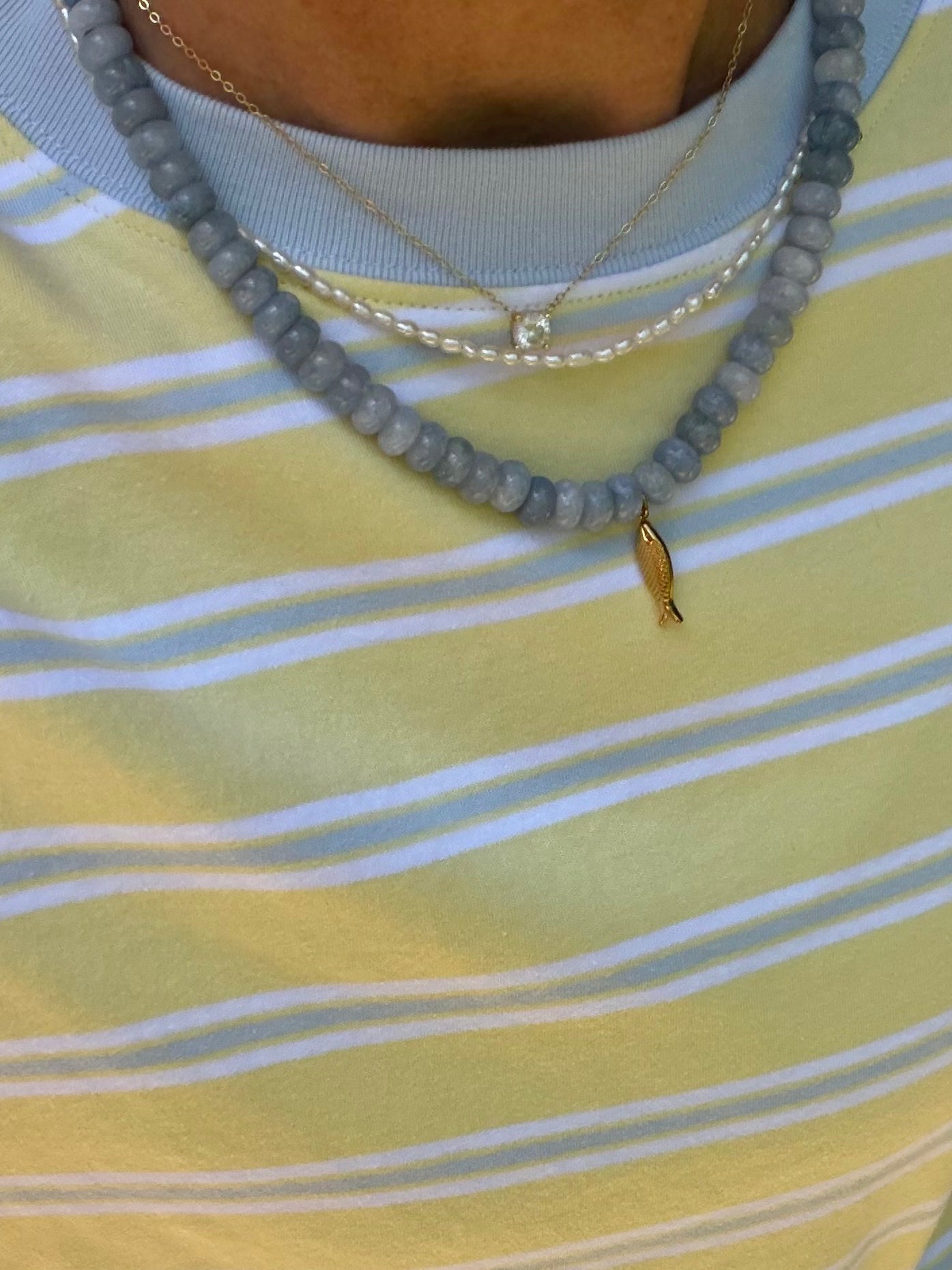 Light Blue Fish Beaded Necklace (Available 6.5.26 9am cst)