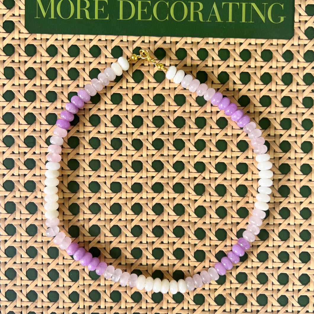 Lavender Ivory Gemstone Necklace