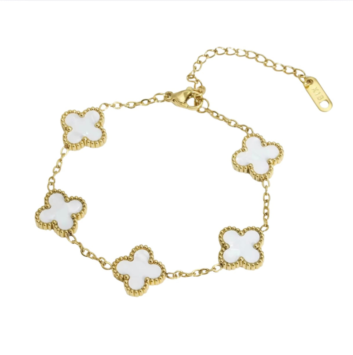 Clover Charm Bracelet - Pearl White (Available 6.5.26 9am cst)