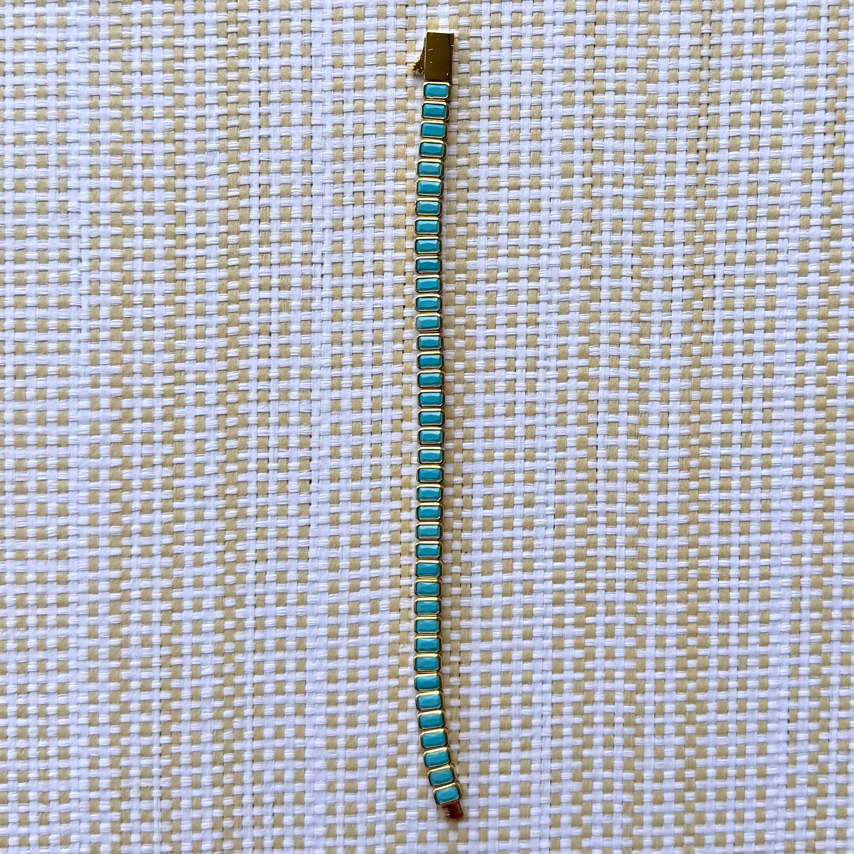 Turquoise Tile Tennis Bracelet