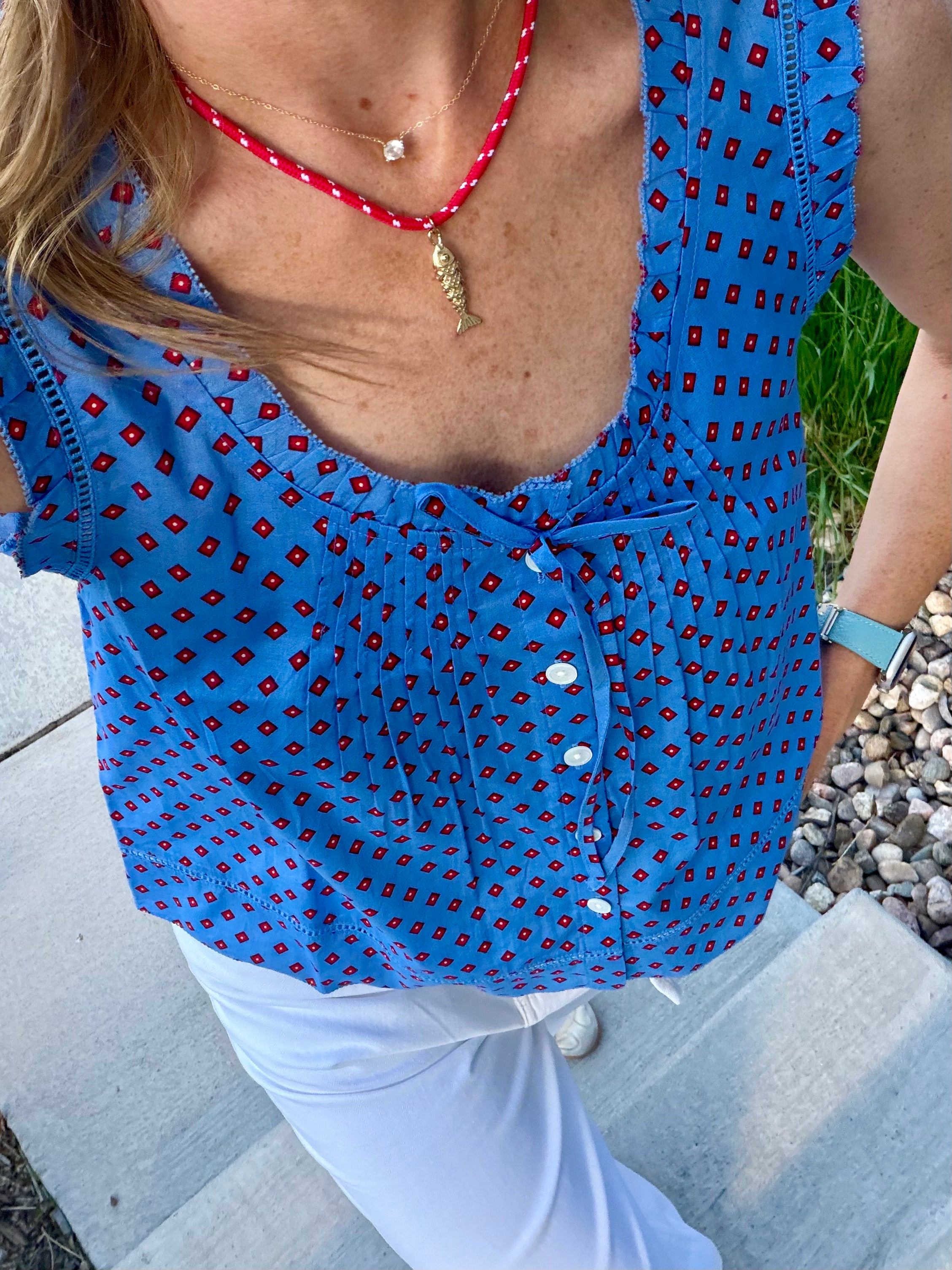 Red Paracord Fish Charm Necklace (Available 6.5.26 9am cst)