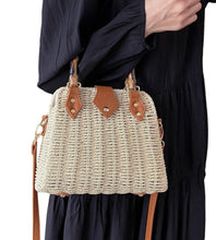 Load image into Gallery viewer, Bamboo Handle Wicker Crossbody