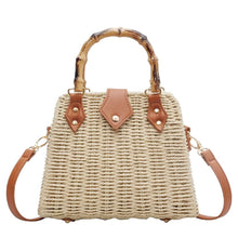 Load image into Gallery viewer, Bamboo Handle Wicker Crossbody