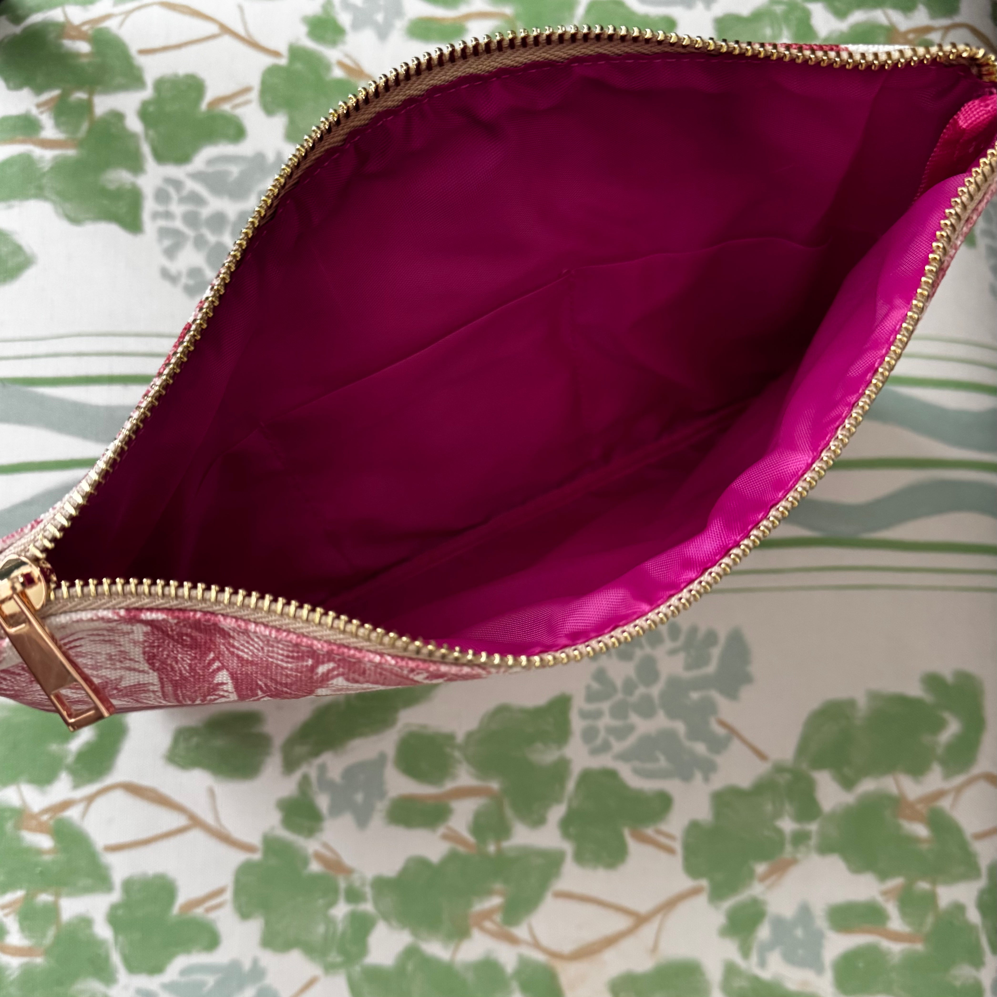 Rose Pink “Blank Name” Cosmetic Bag (In stock ready to ship)