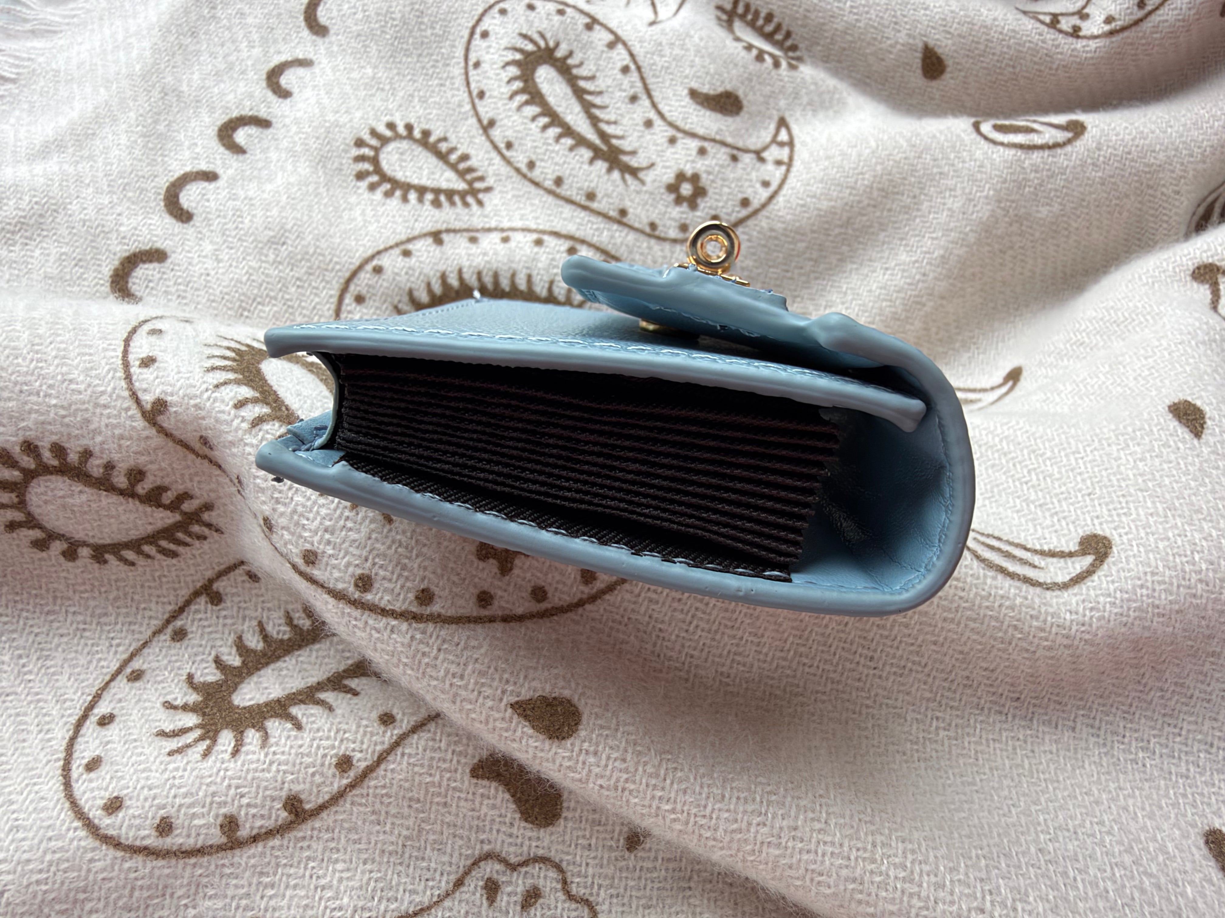 Kelly Leather Wallet - Accordion Card Holder (Ocean Blue)
