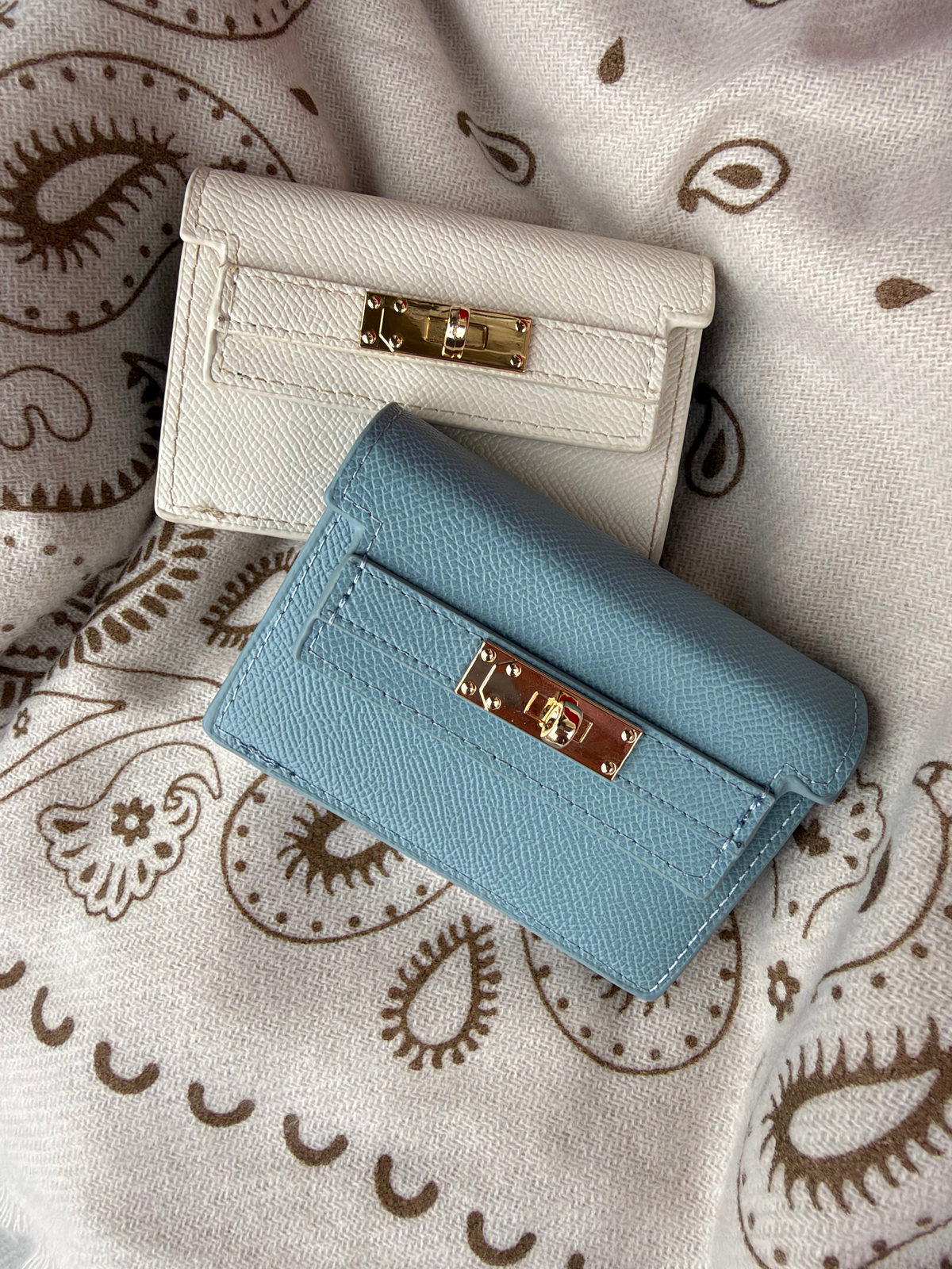 Kelly Leather Wallet - Accordion Card Holder (Ivory)