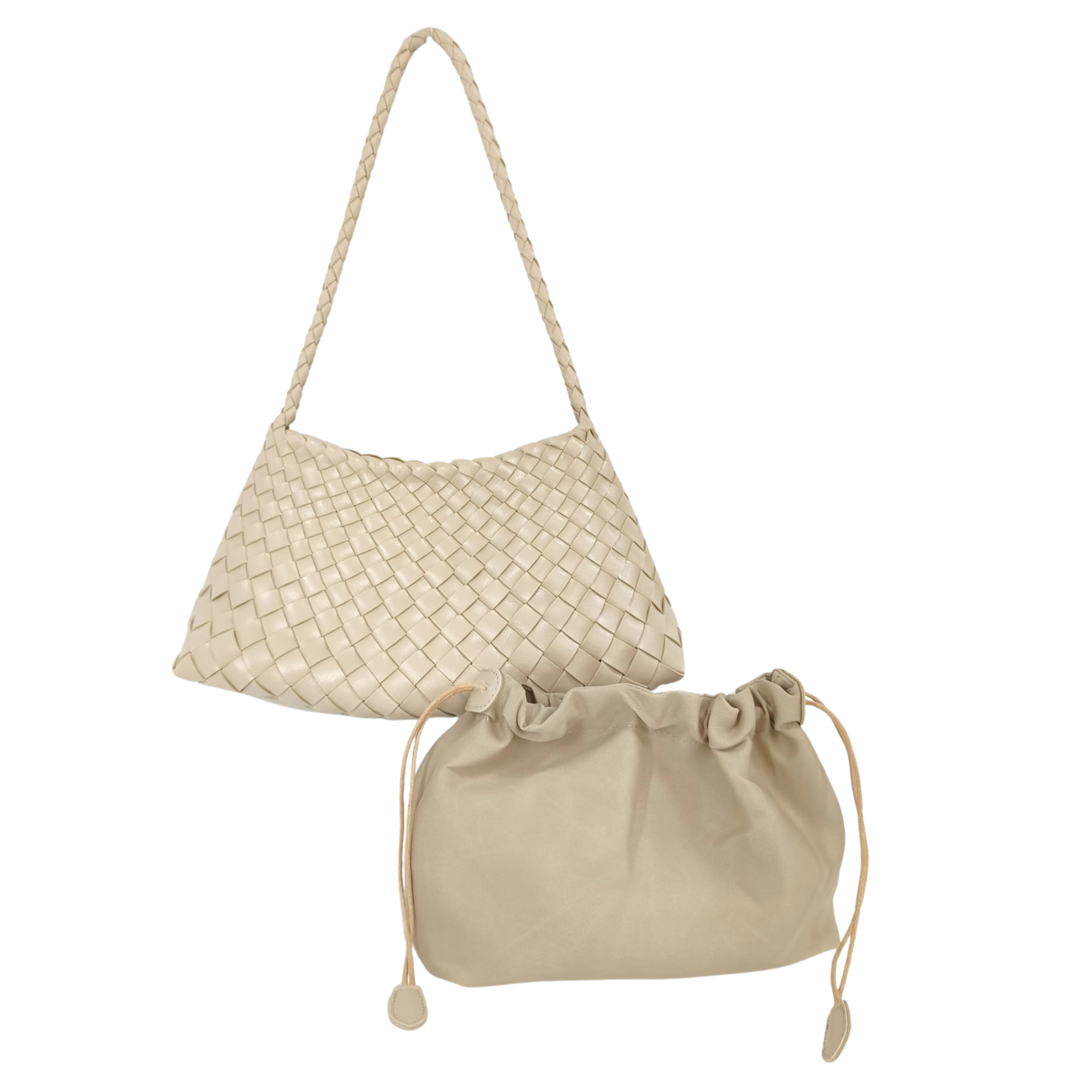 Iris Cream White Woven Tote