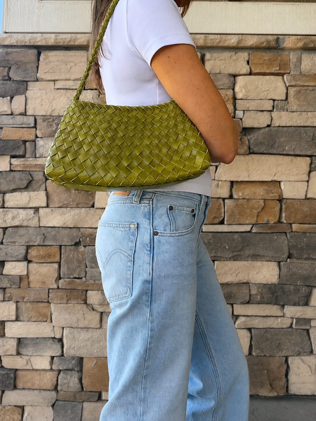 Iris Lime Woven Tote