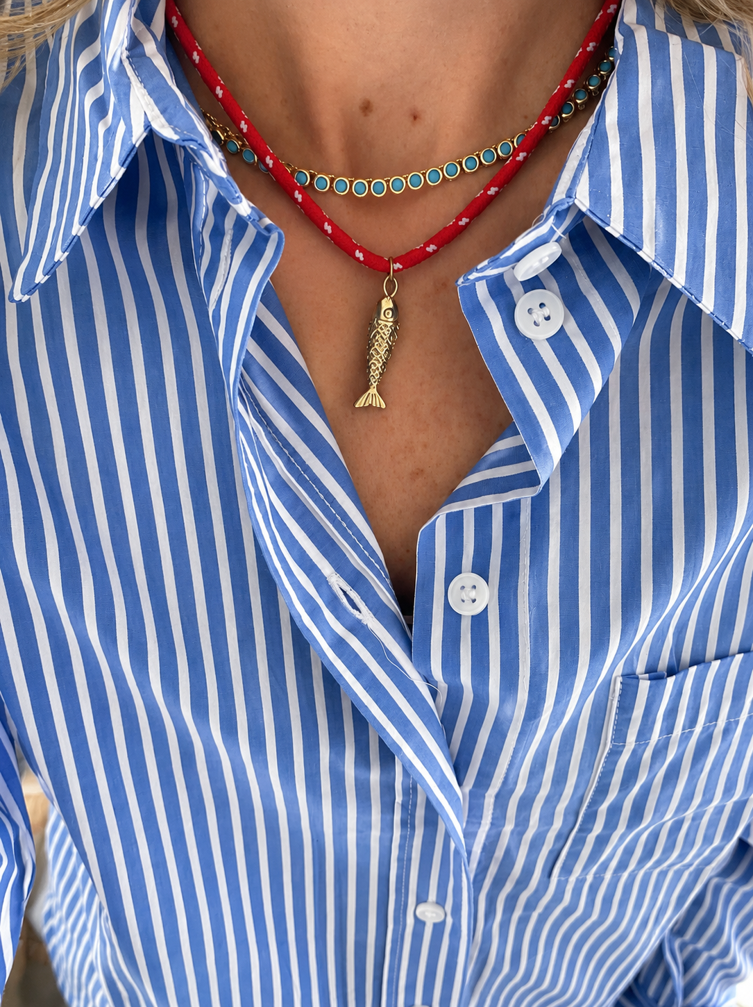 Red Paracord Fish Charm Necklace (Available 6.5.26 9am cst)