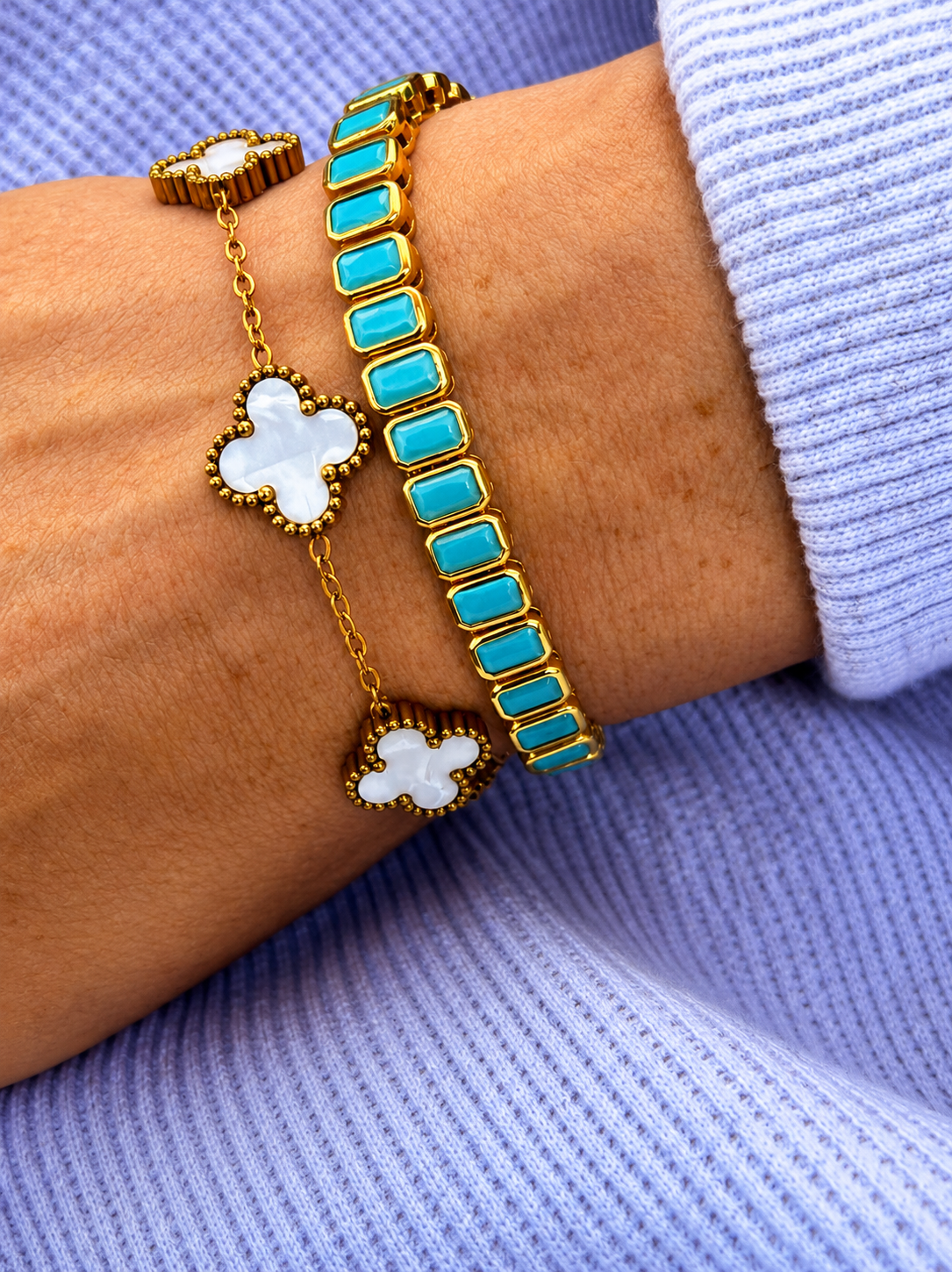 Turquoise Tile Tennis Bracelet